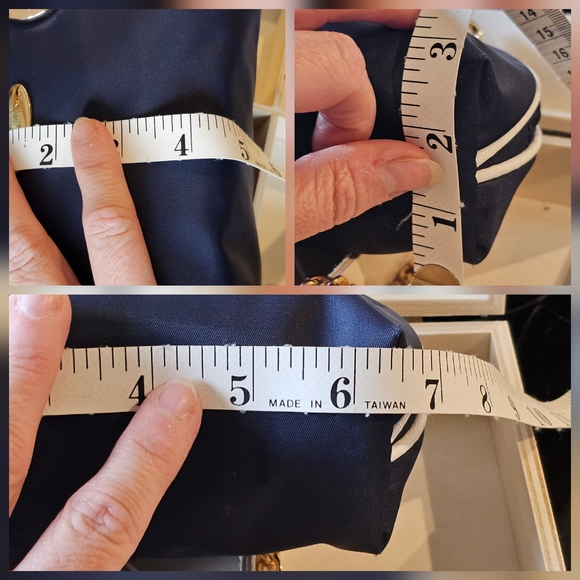 Christian Dior Navy Blue Clutch w/Crossbody Chain, Tassel, & Twilly Added - Picture 2 of 16